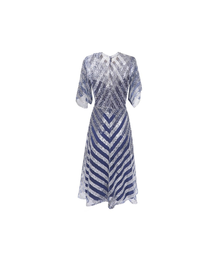 Beaded Dress with See - Through Back - Gemy Maalouf