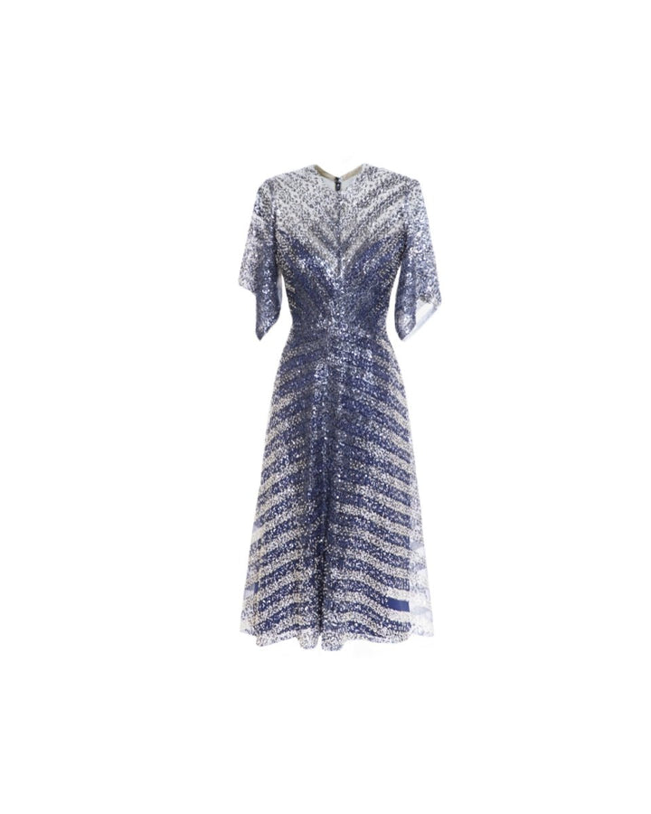 Beaded Dress with See - Through Back - Gemy Maalouf