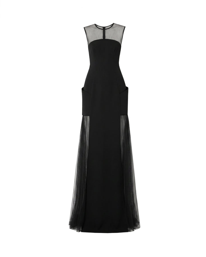 Open-Back Dress with Structured Hips