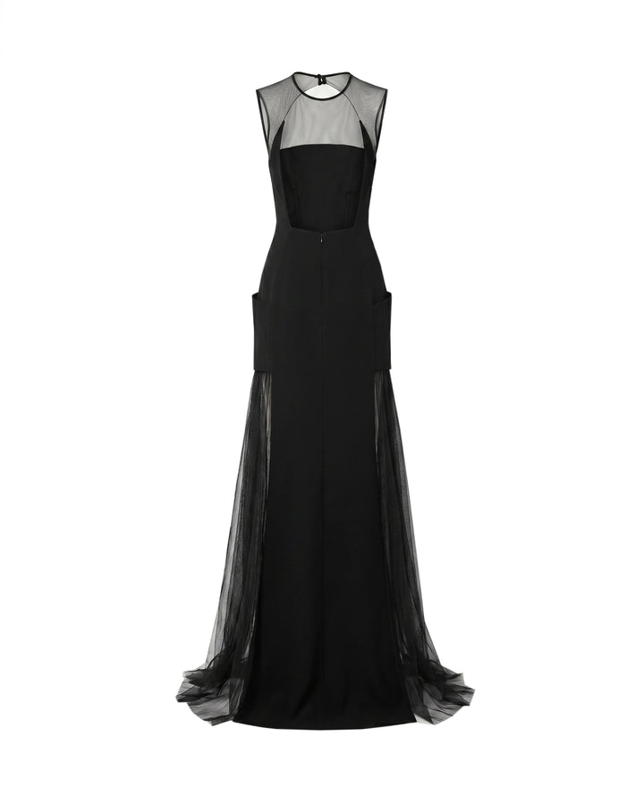 Open-Back Dress with Structured Hips