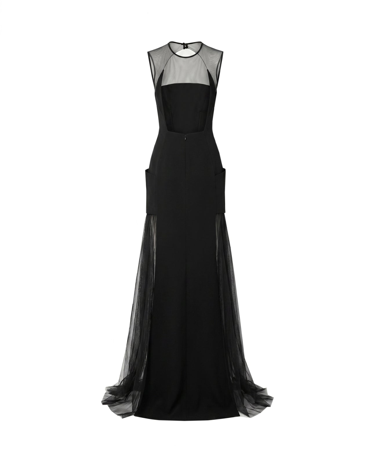 Open-Back Dress with Structured Hips