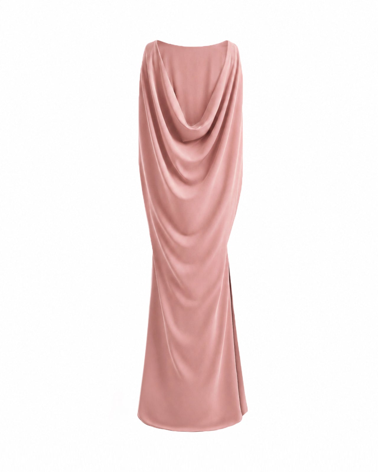 High-Neck Dress with Cape Sleeves