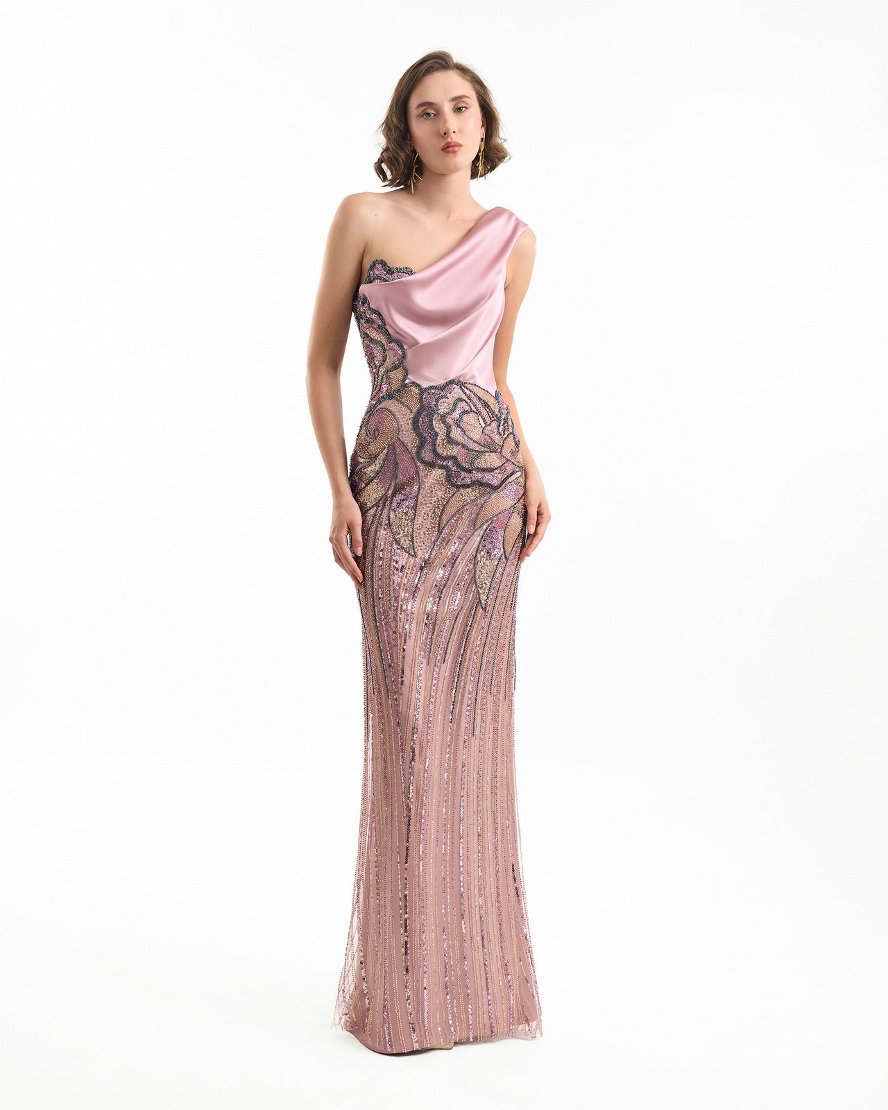 Gemy Maalouf | Evening Dresses | One-Shoulder Satin Dress Gemy Maalouf | Evening Dresses | One-Shoulder Satin Dress