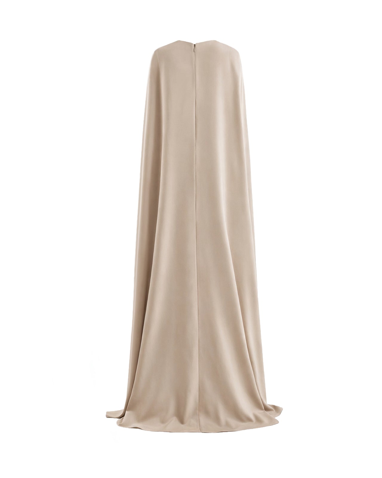 V-Neck Dress with Embroidered Cape