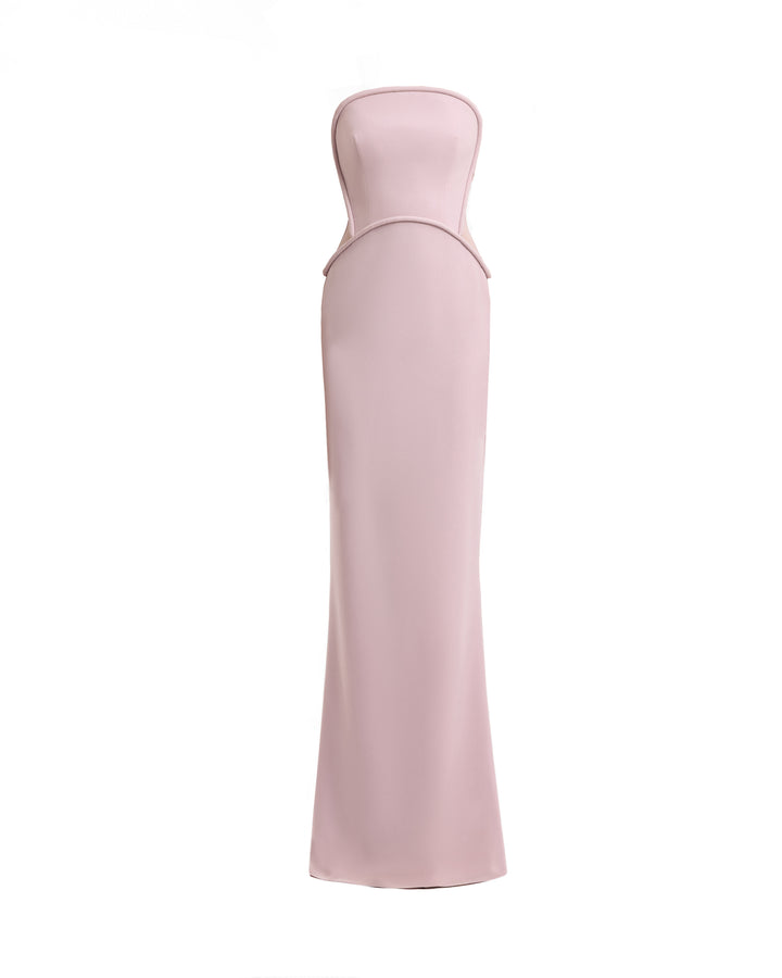 Strapless Dress with Sheer Corset