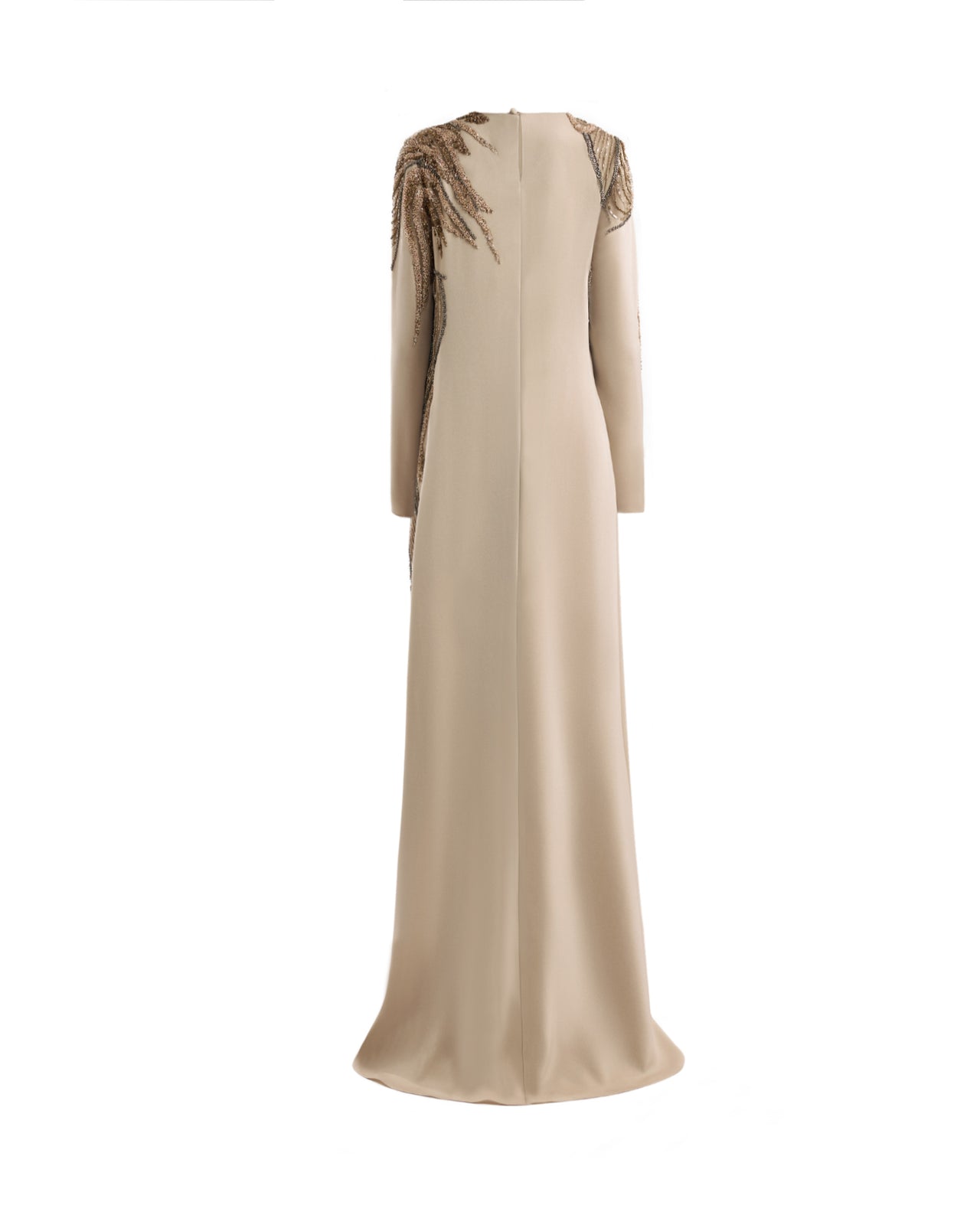 فستان بتطريز خرز غير متماثل