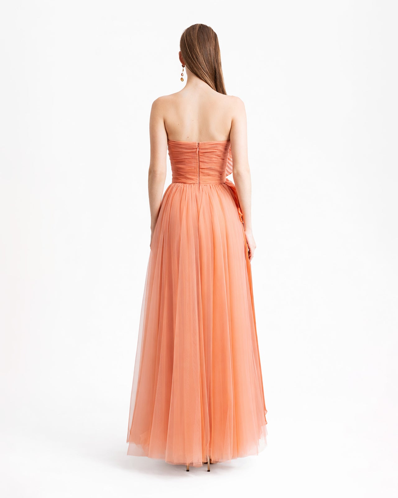 Draped Flower Strapless Dress