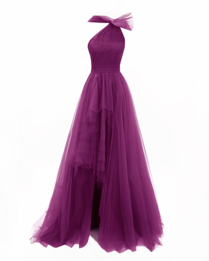 Bow - Like Purple Tulle Dress - Gemy Maalouf