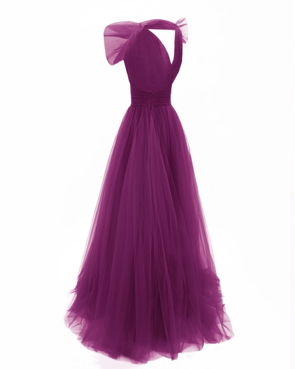 Bow - Like Purple Tulle Dress - Gemy Maalouf