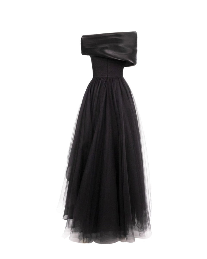 Draped and Ruffled Tulle Dress - Gemy Maalouf