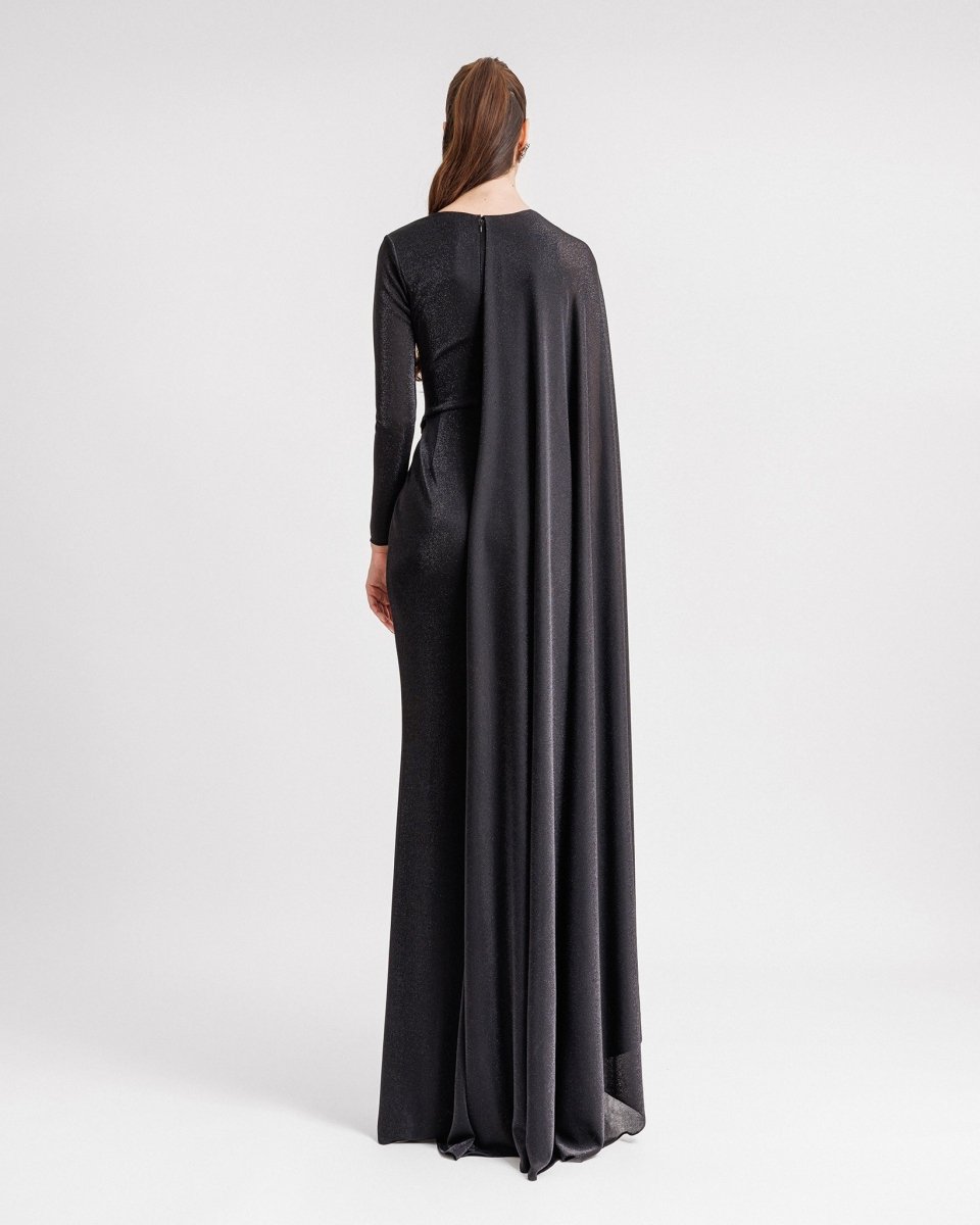 Draped Dress With A Cape - like Sleeve - Gemy Maalouf