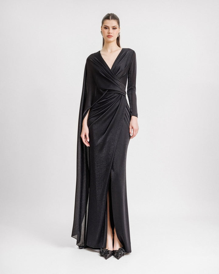 Draped Dress With A Cape - like Sleeve - Gemy Maalouf