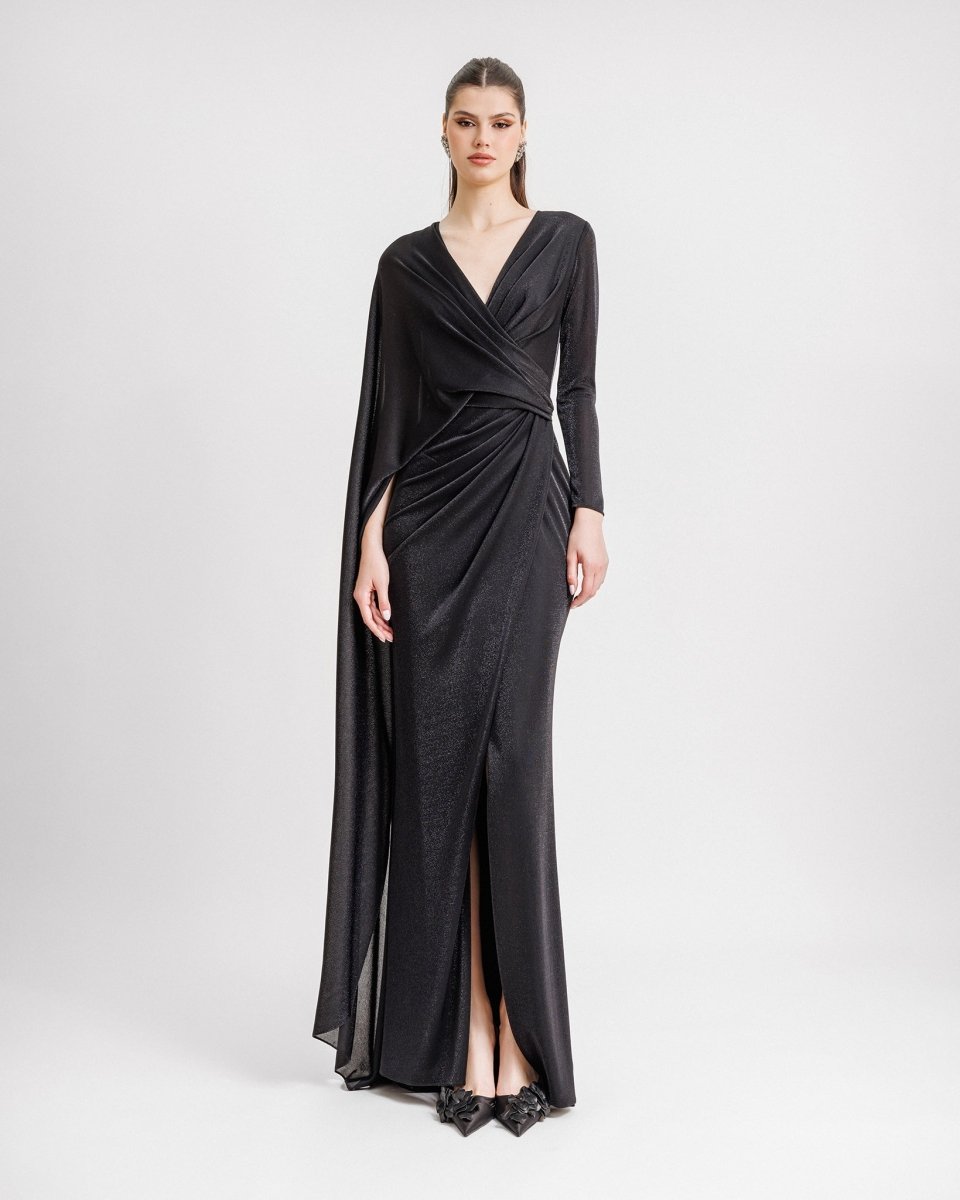 Draped Dress With A Cape - like Sleeve - Gemy Maalouf