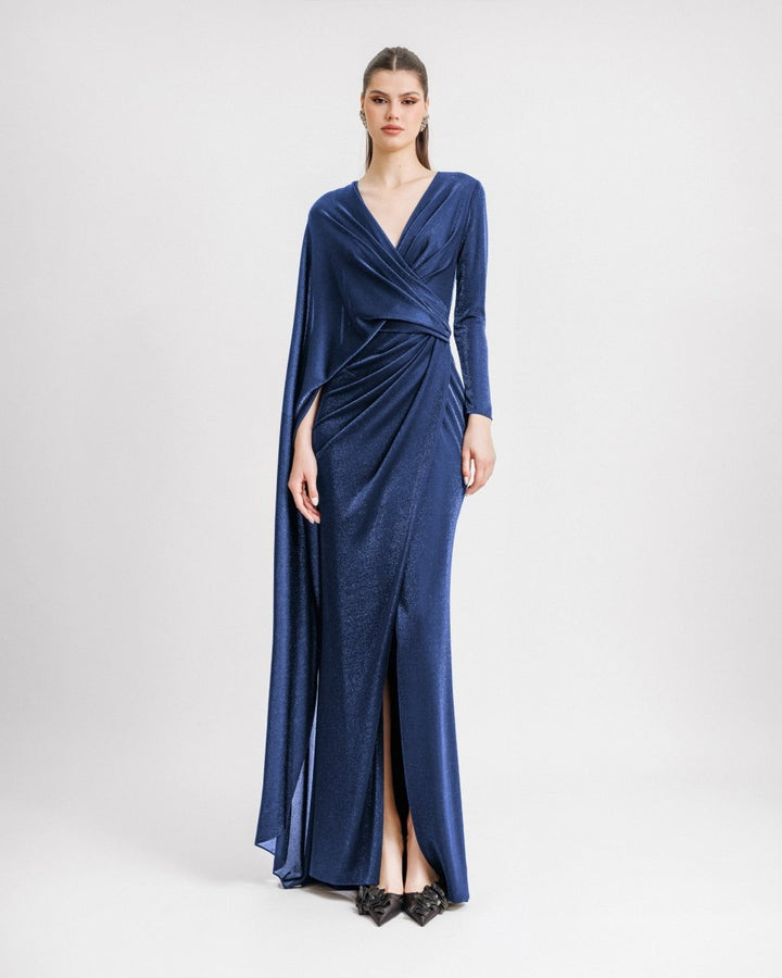 Draped Dress With A Cape - like Sleeve - Gemy Maalouf