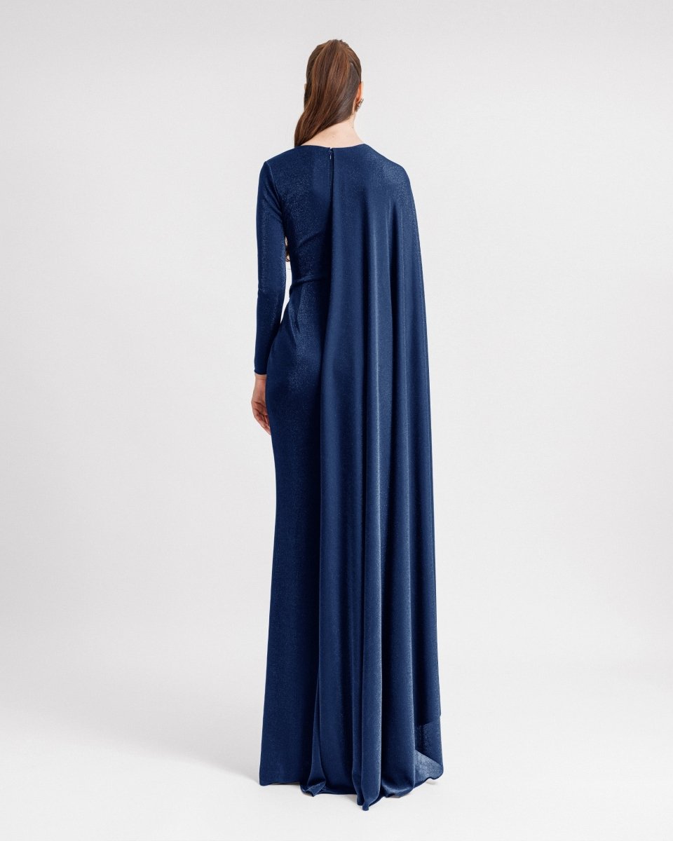 Draped Dress With A Cape - like Sleeve - Gemy Maalouf
