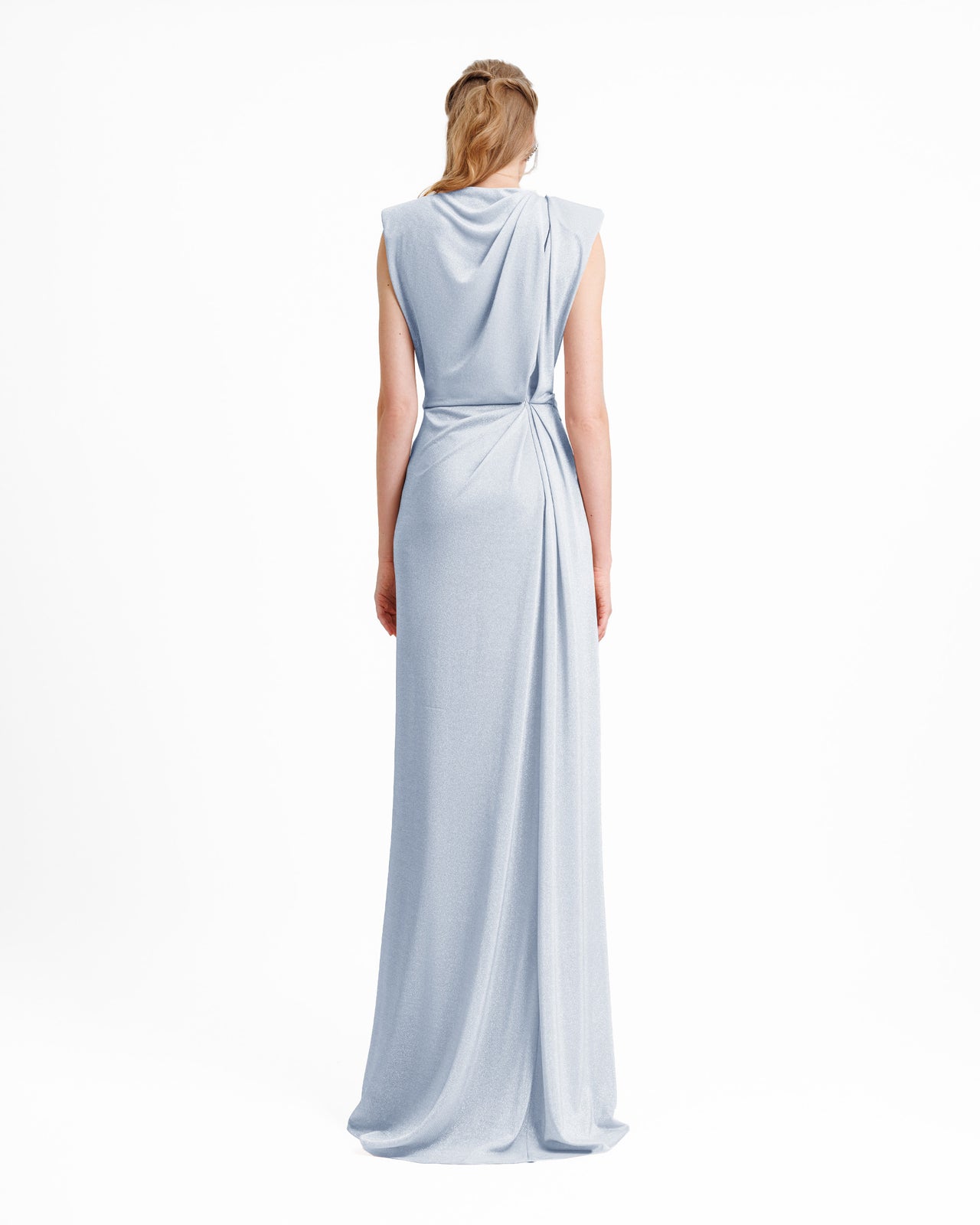 V-neckline Dress With Waist Drapings