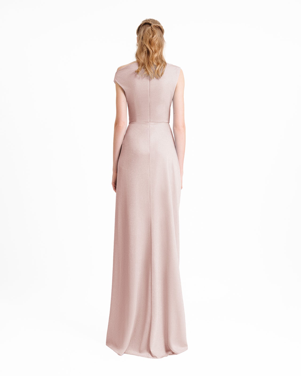 Asymmetrical Neckline Draped Dress