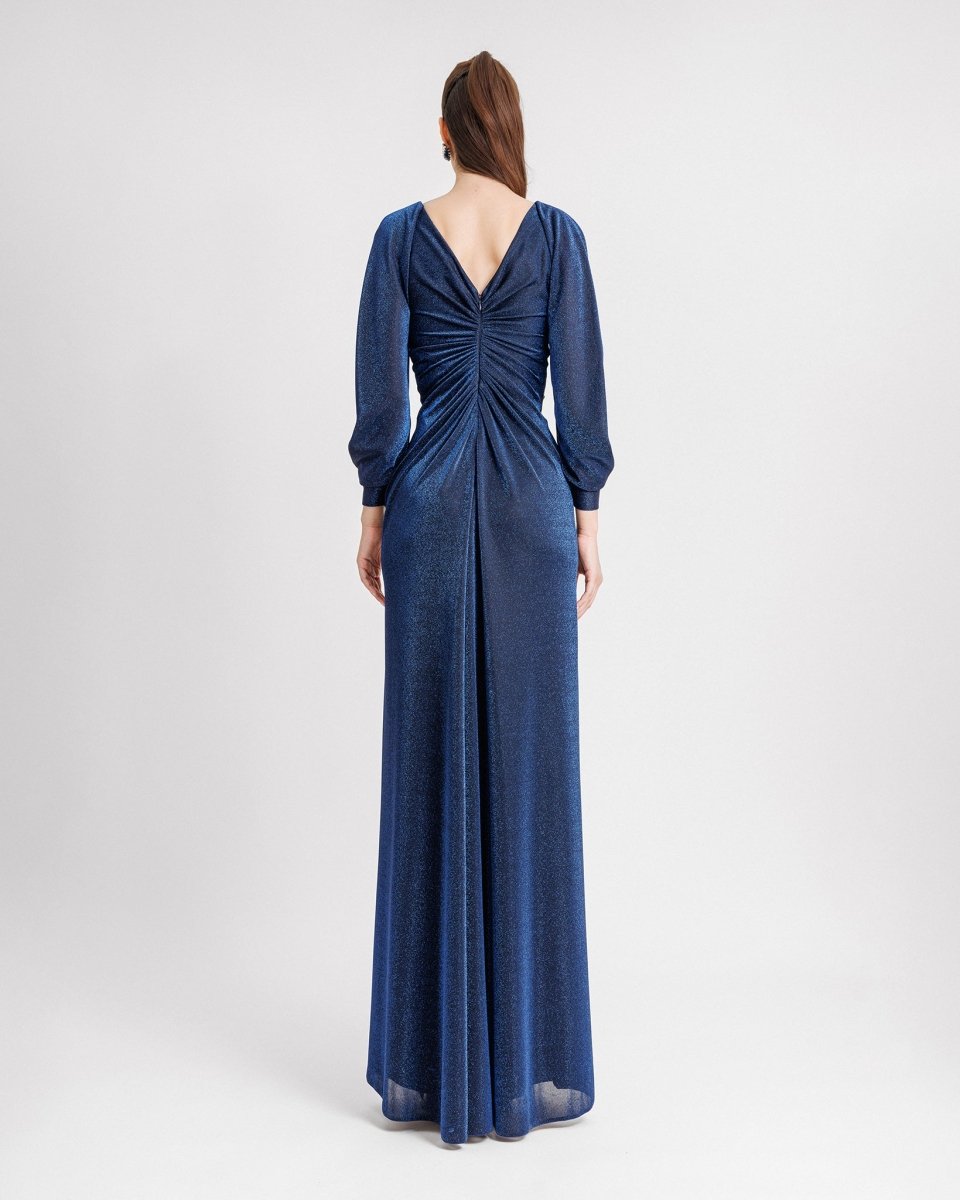 Long Sleeve Gathered Dress - Gemy Maalouf