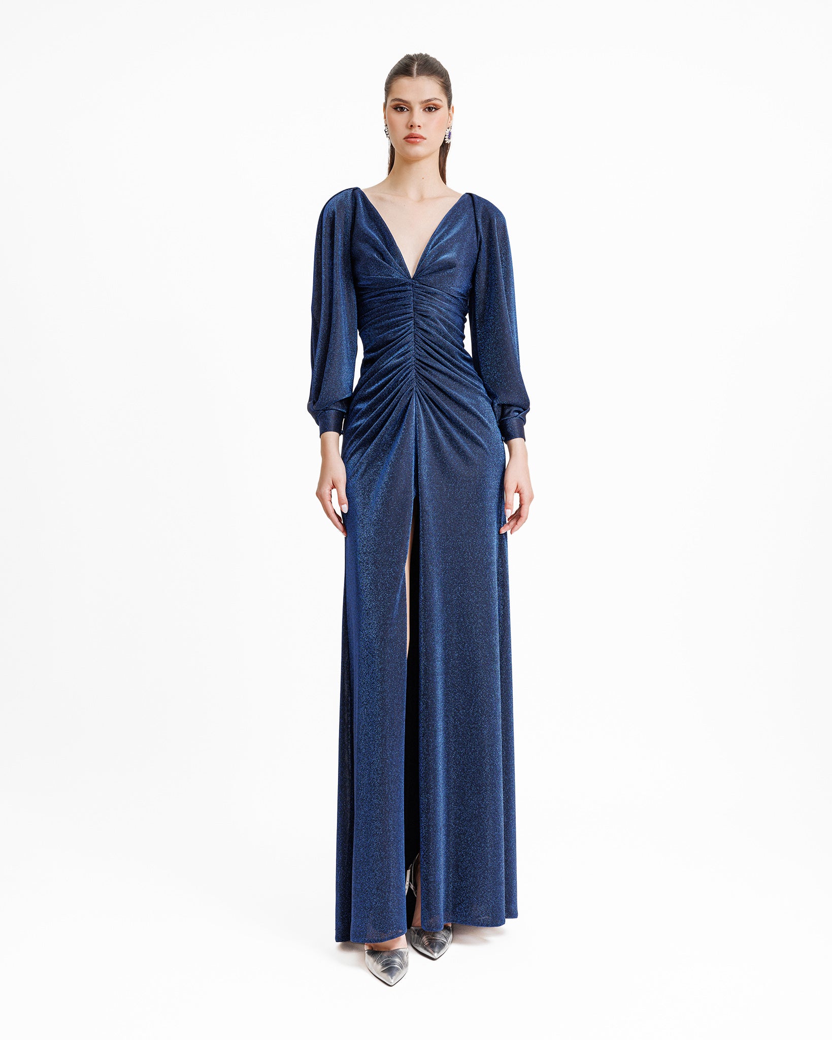 Long Sleeve Gathered Dress