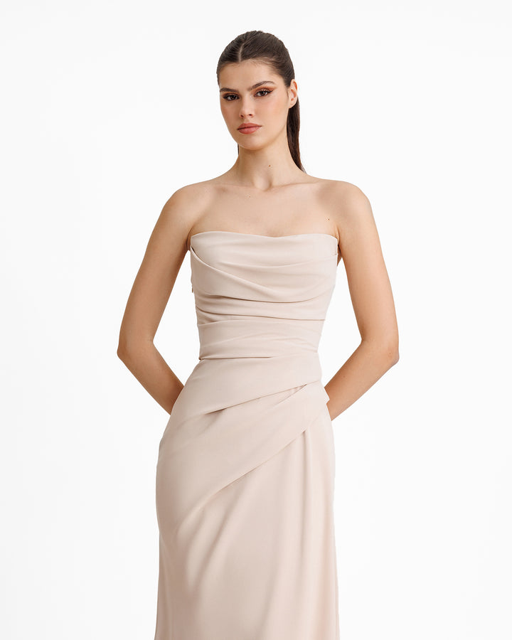 Strapless Draped Dress