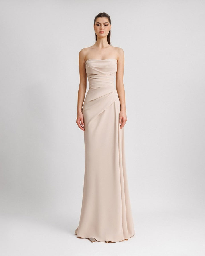 Strapless Draped Dress - Gemy Maalouf