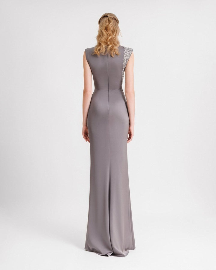 Slim - cut Dress with Drapings on the Waist - Gemy Maalouf