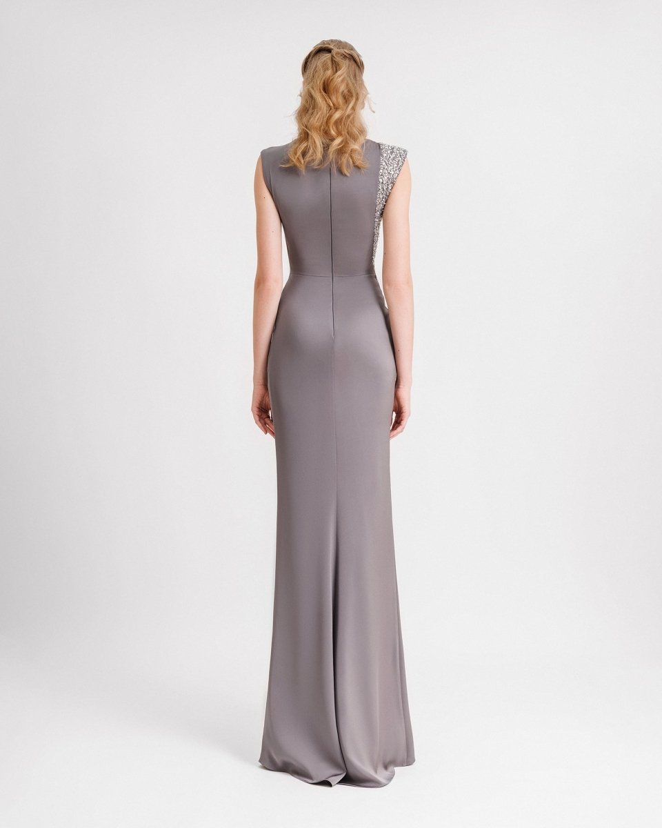 Slim - cut Dress with Drapings on the Waist - Gemy Maalouf
