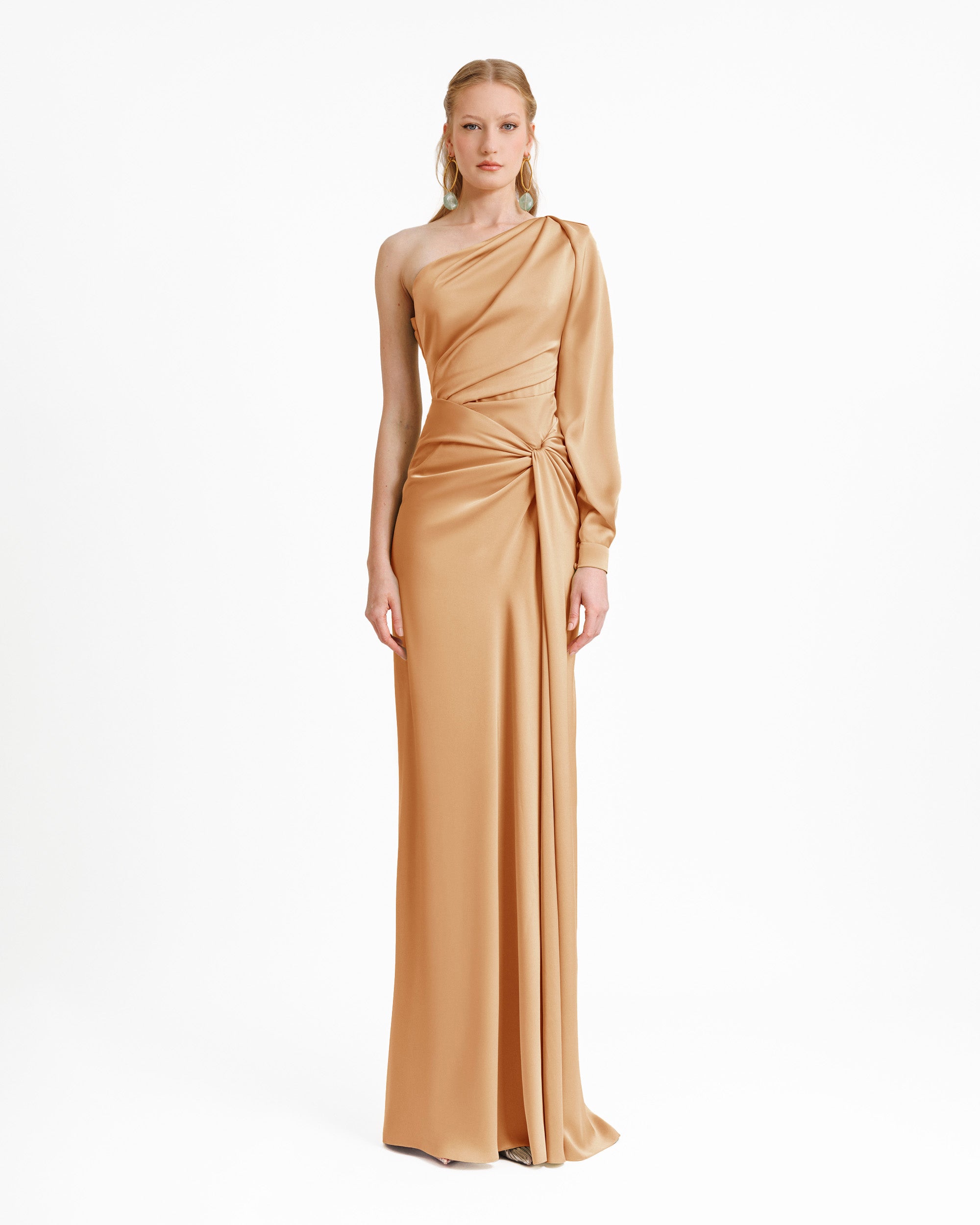 One-shoulder Draped Dress
