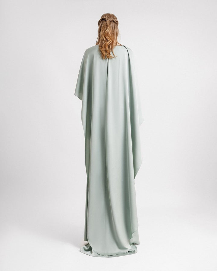 Asymmetrical Sleeve Cape - Like Dress - Gemy Maalouf