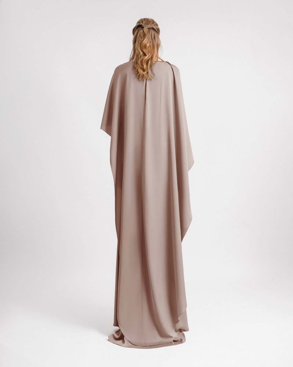 Asymmetrical Sleeve Cape - Like Dress - Gemy Maalouf