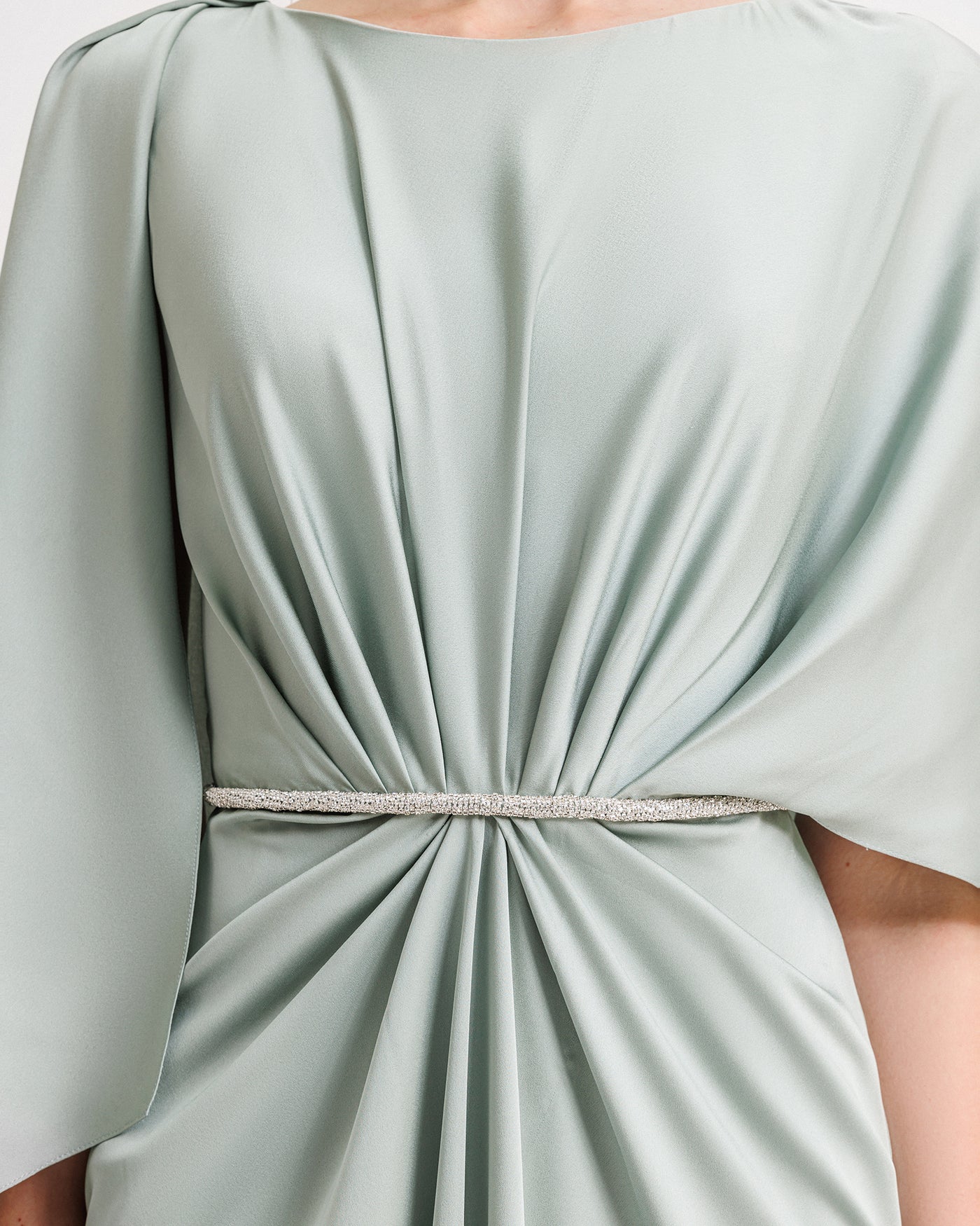 Asymmetrical Sleeve Cape-Like Dress
