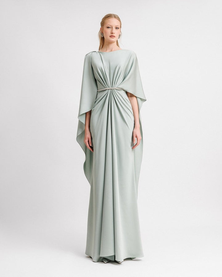 Asymmetrical Sleeve Cape - Like Dress - Gemy Maalouf