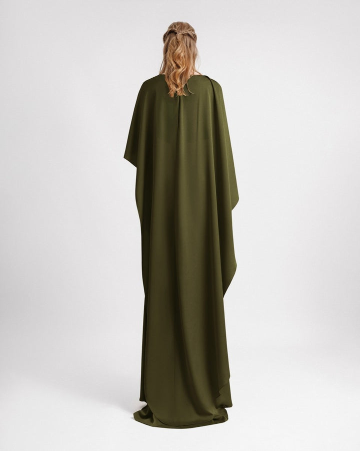Asymmetrical Sleeve Cape - Like Dress - Gemy Maalouf