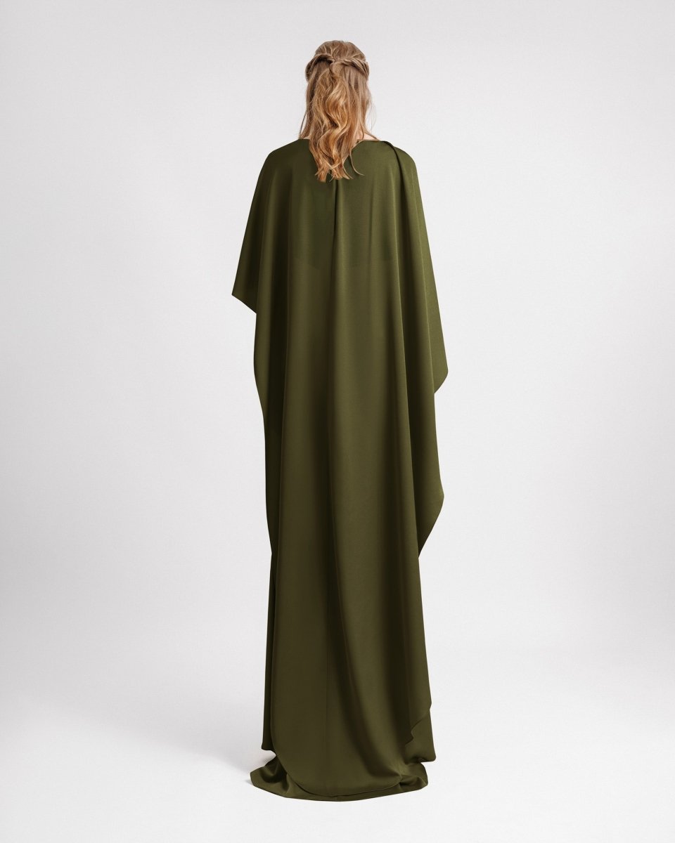 Asymmetrical Sleeve Cape - Like Dress - Gemy Maalouf