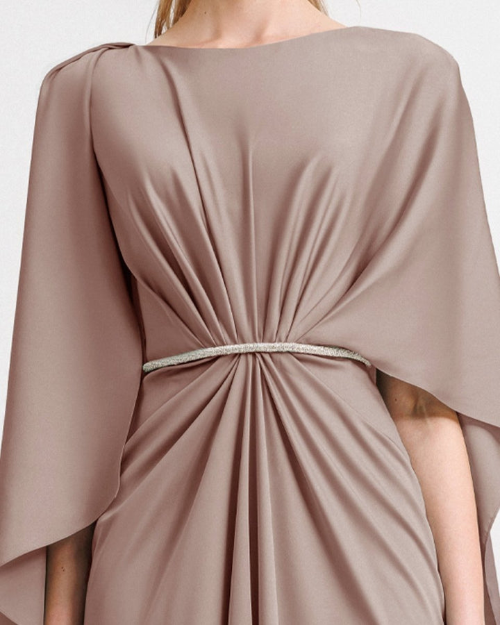 Asymmetrical Sleeve Cape - Like Dress - Gemy Maalouf