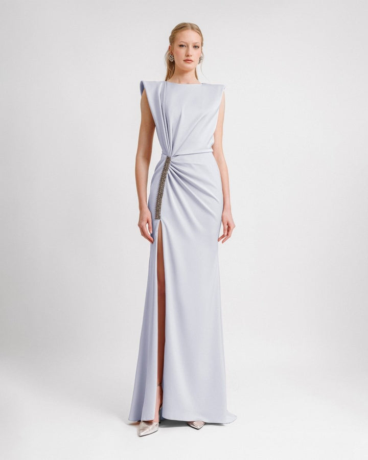 Wide Shoulders Draped Dress - Gemy Maalouf