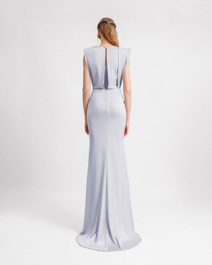 Wide Shoulders Draped Dress - Gemy Maalouf