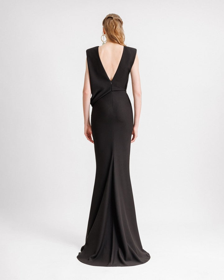 Draped Dress With a Side Slit - Gemy Maalouf