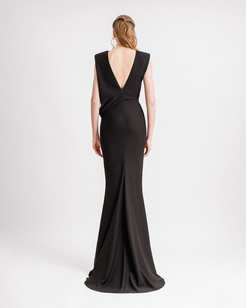 Draped Dress With a Side Slit - Gemy Maalouf