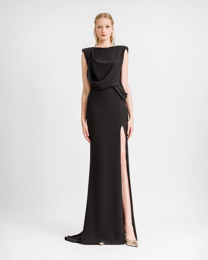 Draped Dress With a Side Slit - Gemy Maalouf