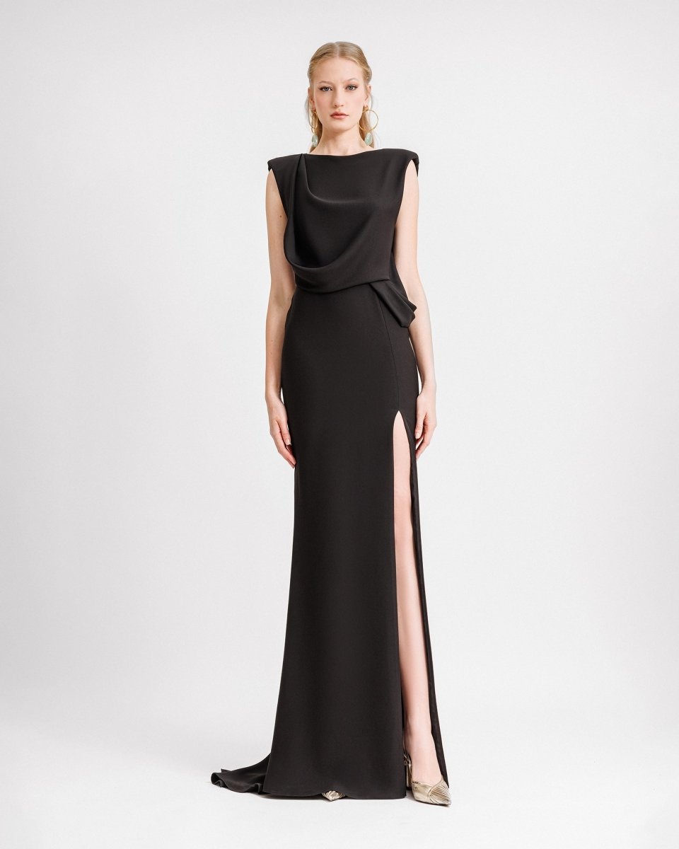 Draped Dress With a Side Slit - Gemy Maalouf