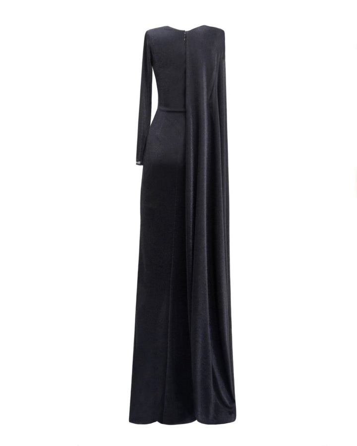 Draped Dress With A Cape - like Sleeve - Gemy Maalouf
