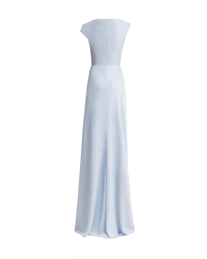 Asymmetrical Neckline Draped Dress