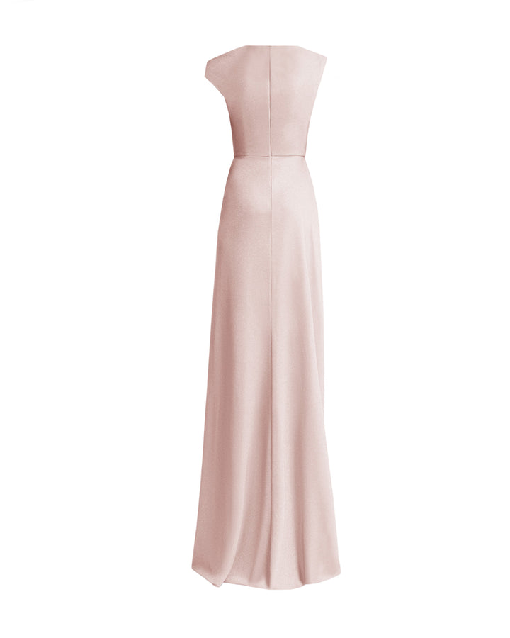 Asymmetrical Neckline Draped Dress