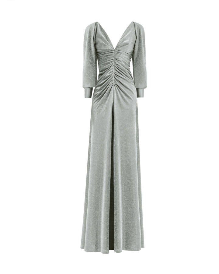 Long Sleeve Gathered Dress