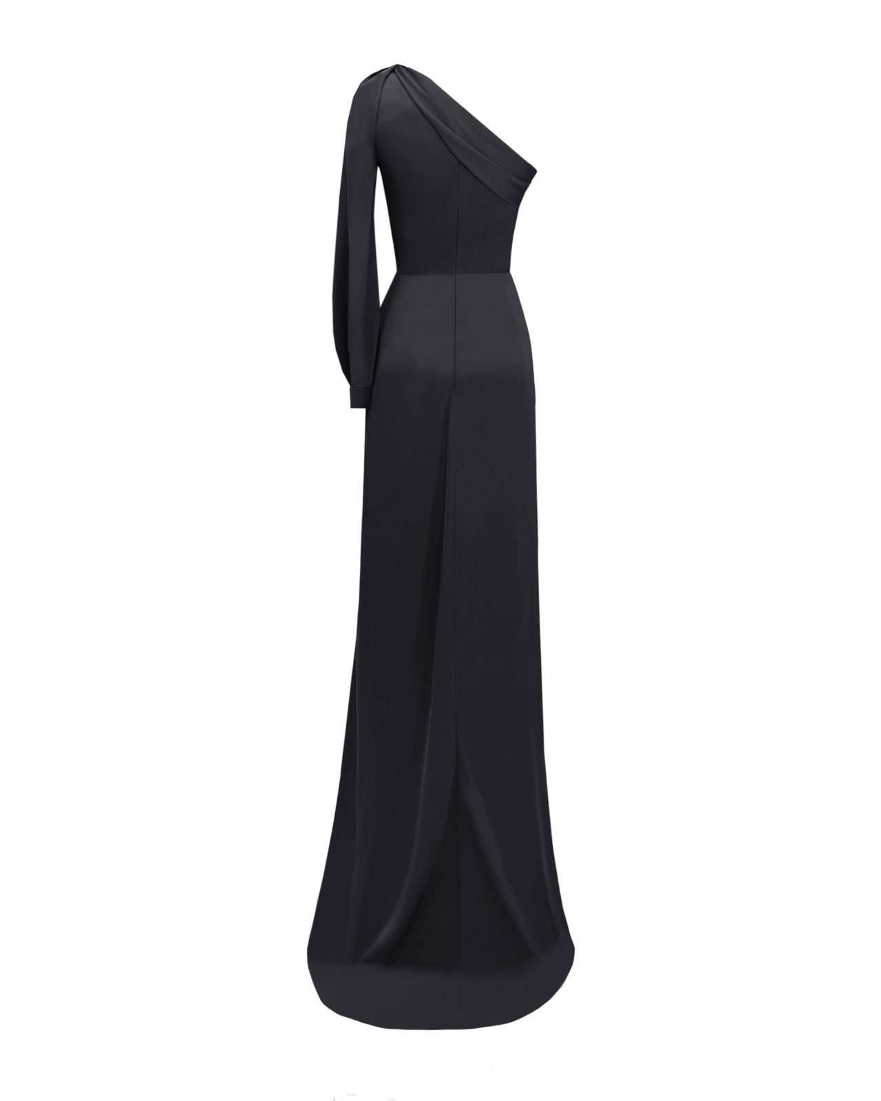 فستان بكتف واحد بثنيات