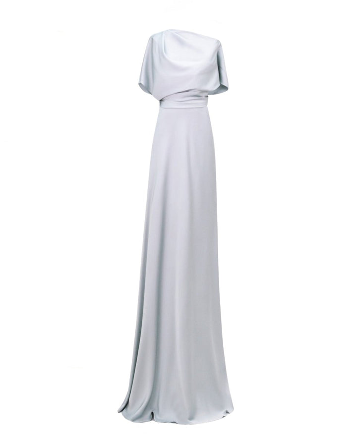 Asymmetrical Draped Neckline Dress - Gemy Maalouf