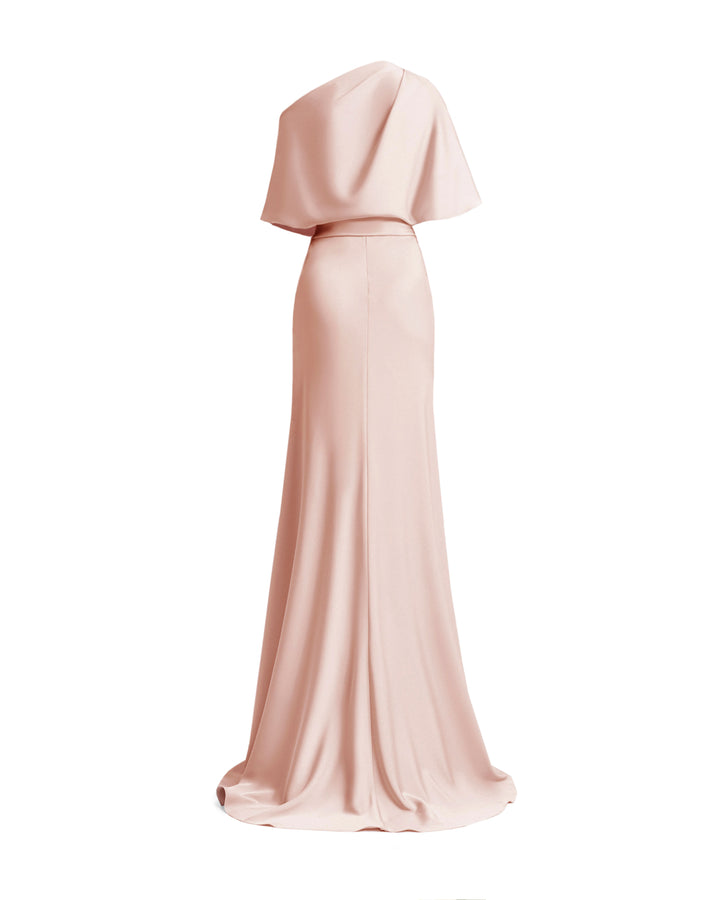 Asymmetrical Draped Neckline Dress