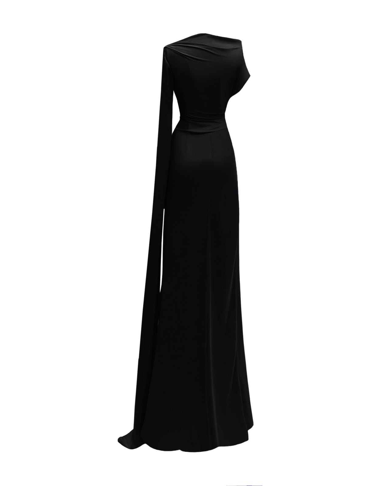 Asymmetrical Neckline Draped Dress