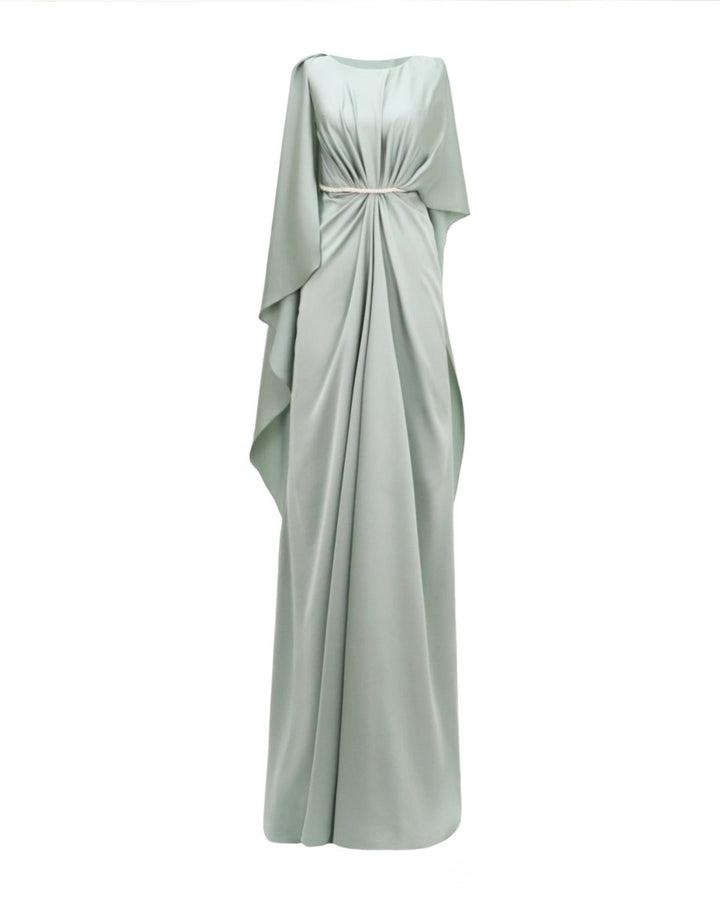 Asymmetrical Sleeve Cape - Like Dress - Gemy Maalouf